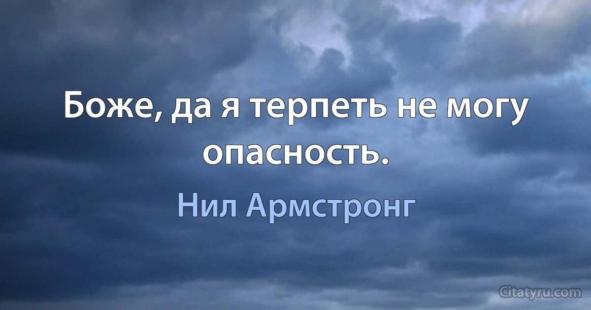 Боже, да я терпеть не могу опасность. (Нил Армстронг)