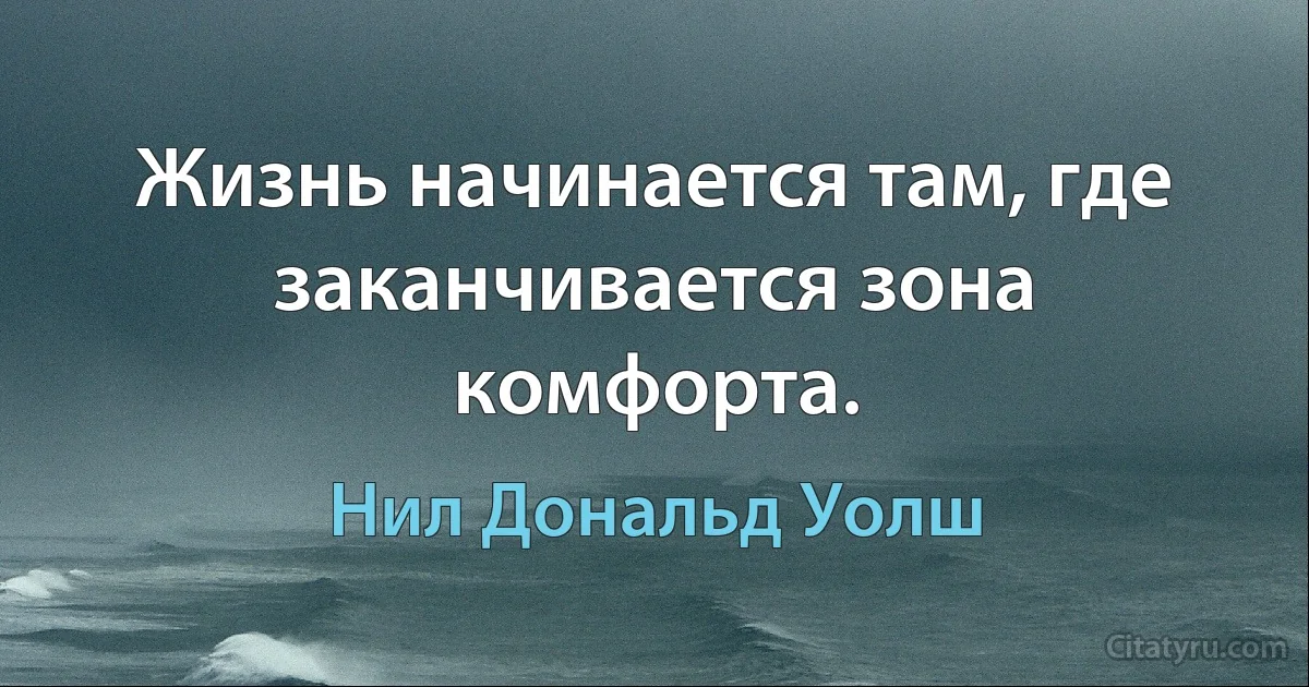 Жизнь начинается там, где заканчивается зона комфорта. (Нил Дональд Уолш)