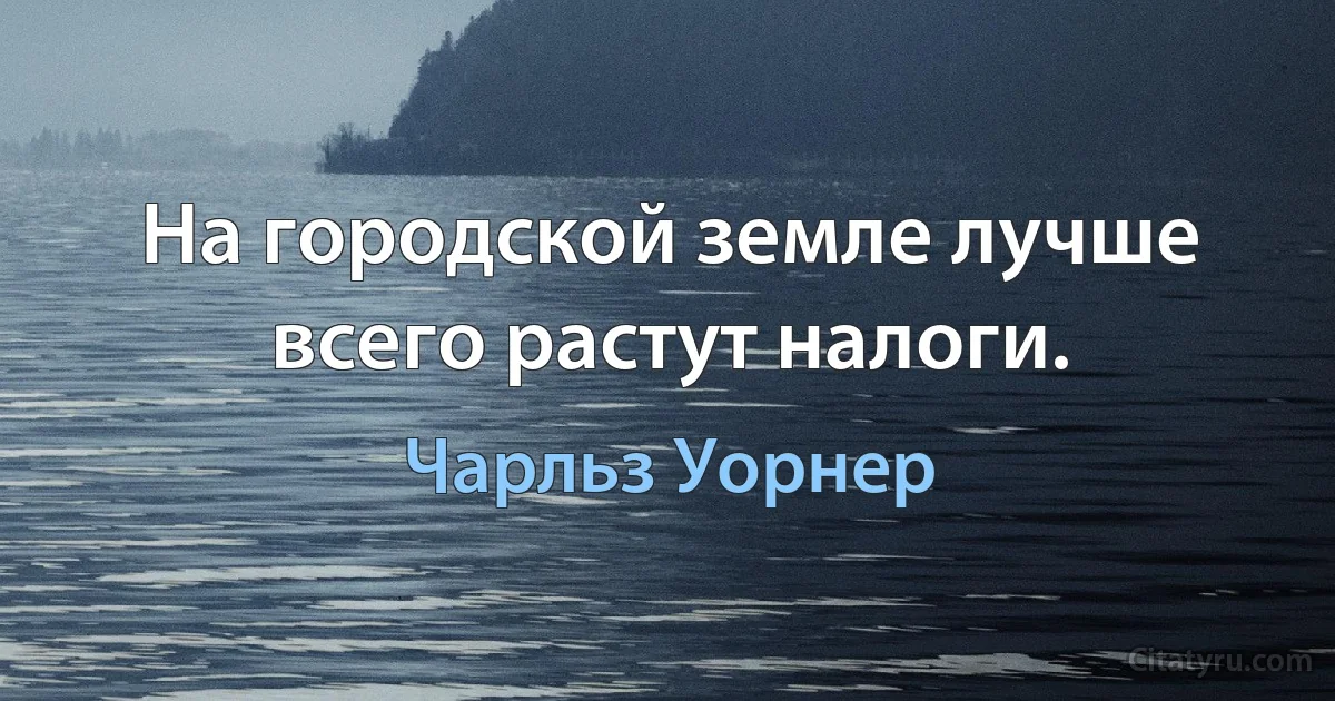 На городской земле лучше всего растут налоги. (Чарльз Уорнер)