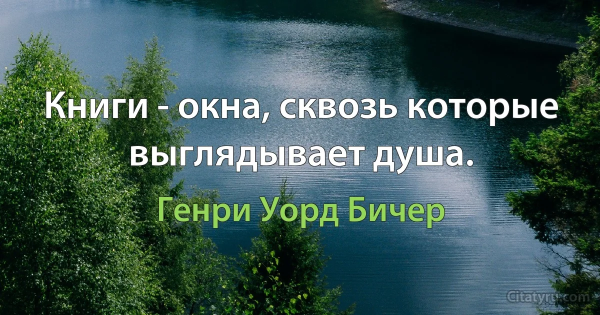 Книги - окна, сквозь которые выглядывает душа. (Генри Уорд Бичер)