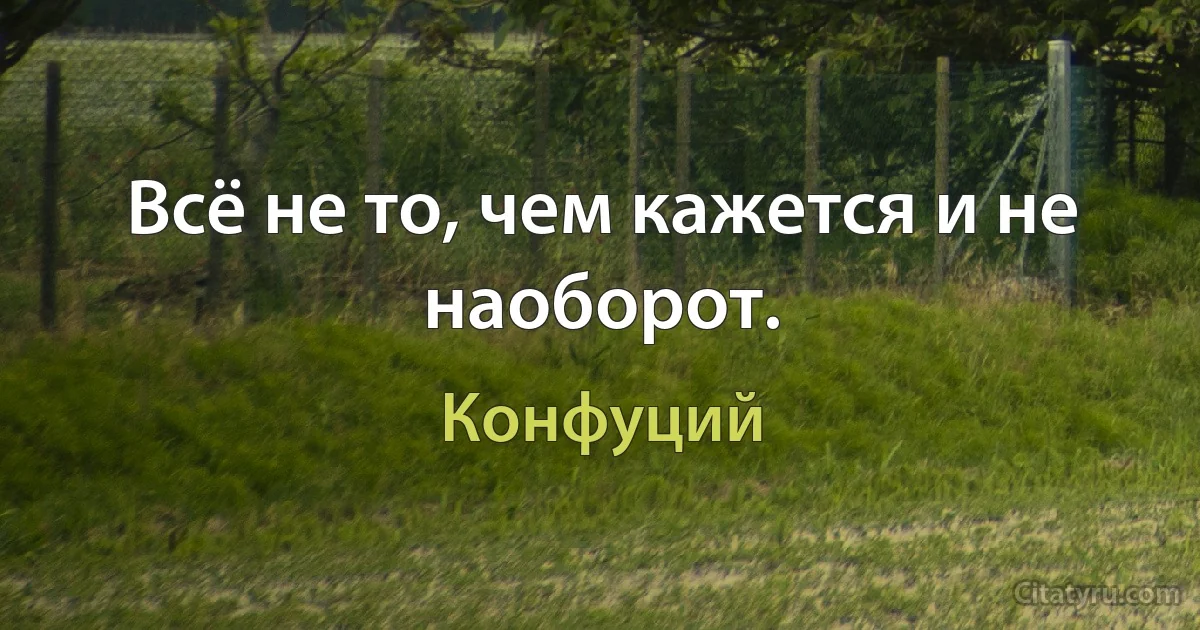 Всё не то, чем кажется и не наоборот. (Конфуций)