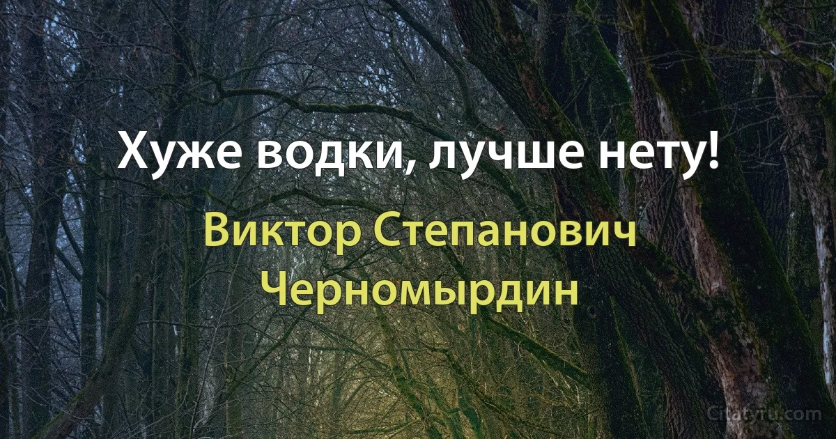 Хуже водки, лучше нету! (Виктор Степанович Черномырдин)