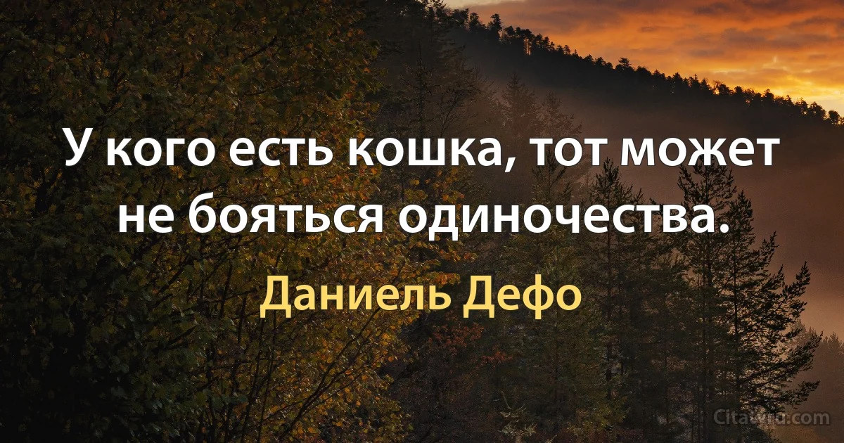 У кого есть кошка, тот может не бояться одиночества. (Даниель Дефо)