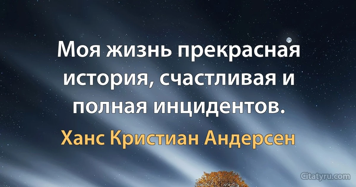 Моя жизнь прекрасная история, счастливая и полная инцидентов. (Ханс Кристиан Андерсен)