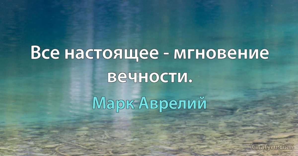 Все настоящее - мгновение вечности. (Марк Аврелий)