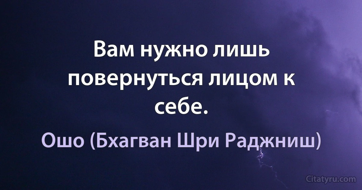 Вам нужно лишь повернуться лицом к себе. (Ошо (Бхагван Шри Раджниш))