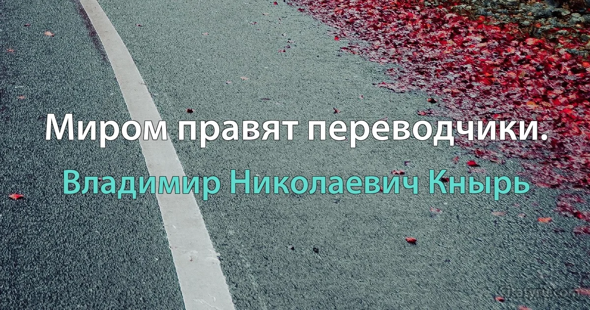 Миром правят переводчики. (Владимир Николаевич Кнырь)