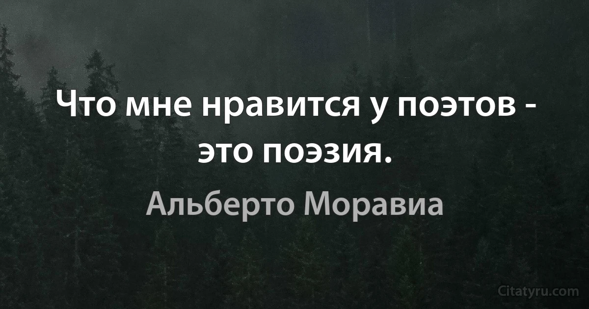 Что мне нравится у поэтов - это поэзия. (Альберто Моравиа)