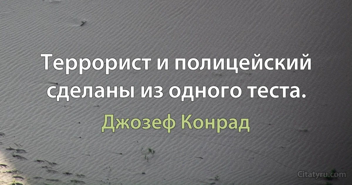 Террорист и полицейский сделаны из одного теста. (Джозеф Конрад)