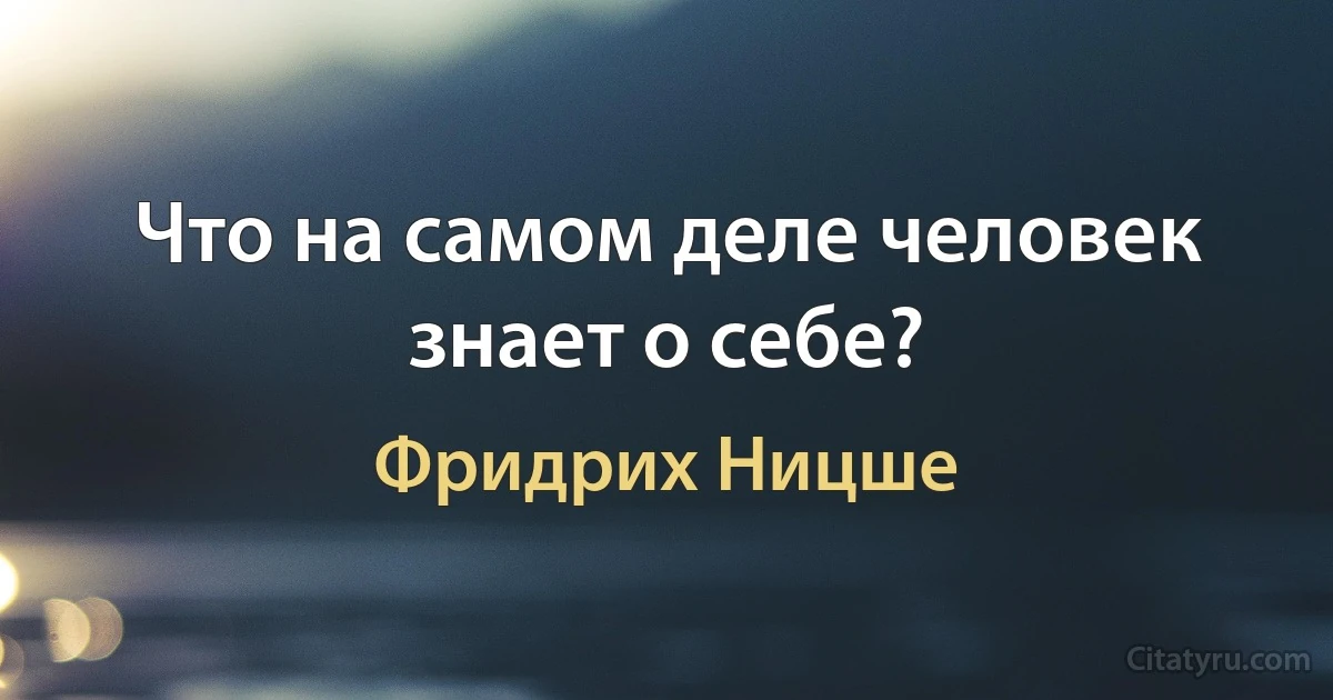 Что на самом деле человек знает о себе? (Фридрих Ницше)