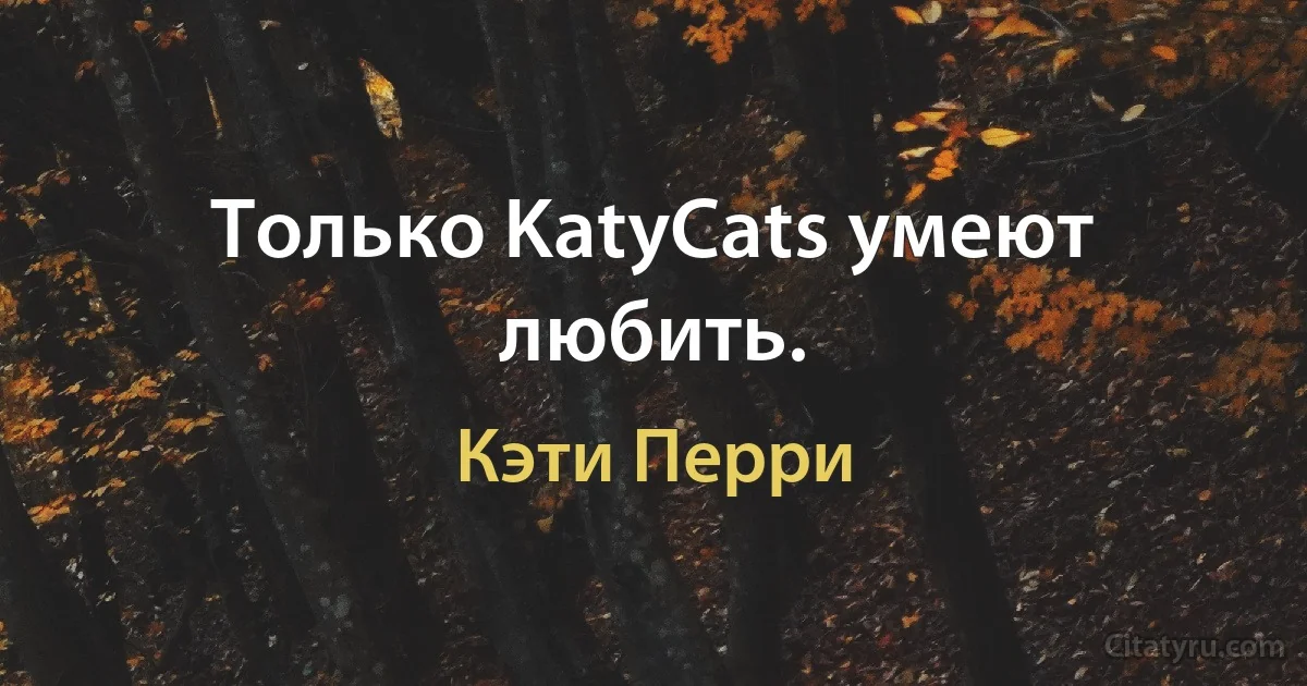 Только KatyCats умеют любить. (Кэти Перри)