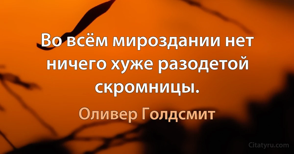 Во всём мироздании нет ничего хуже разодетой скромницы. (Оливер Голдсмит)