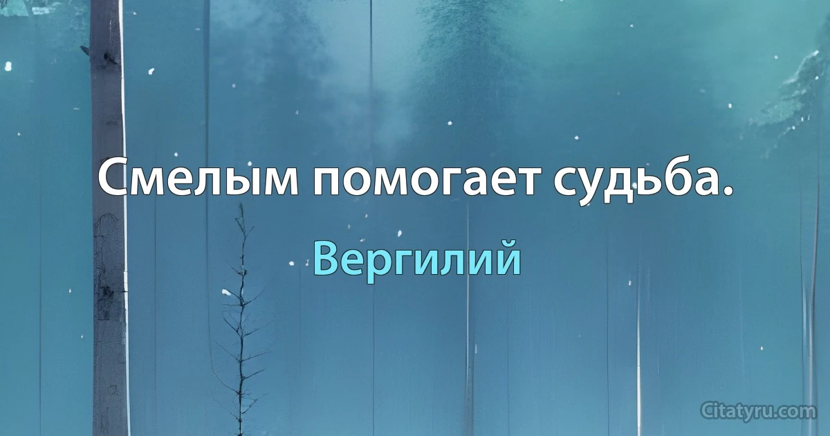 Смелым помогает судьба. (Вергилий)