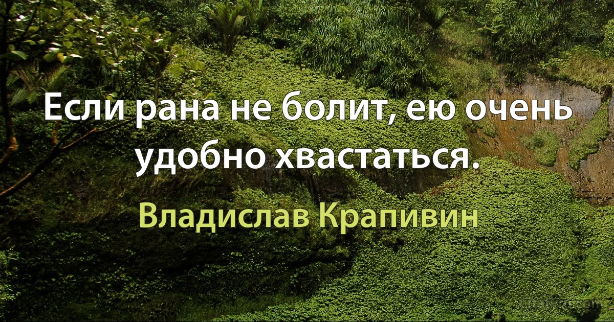 Если рана не болит, ею очень удобно хвастаться. (Владислав Крапивин)