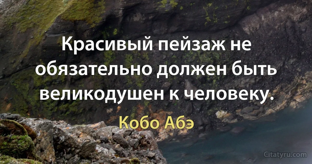 Красивый пейзаж не обязательно должен быть великодушен к человеку. (Кобо Абэ)