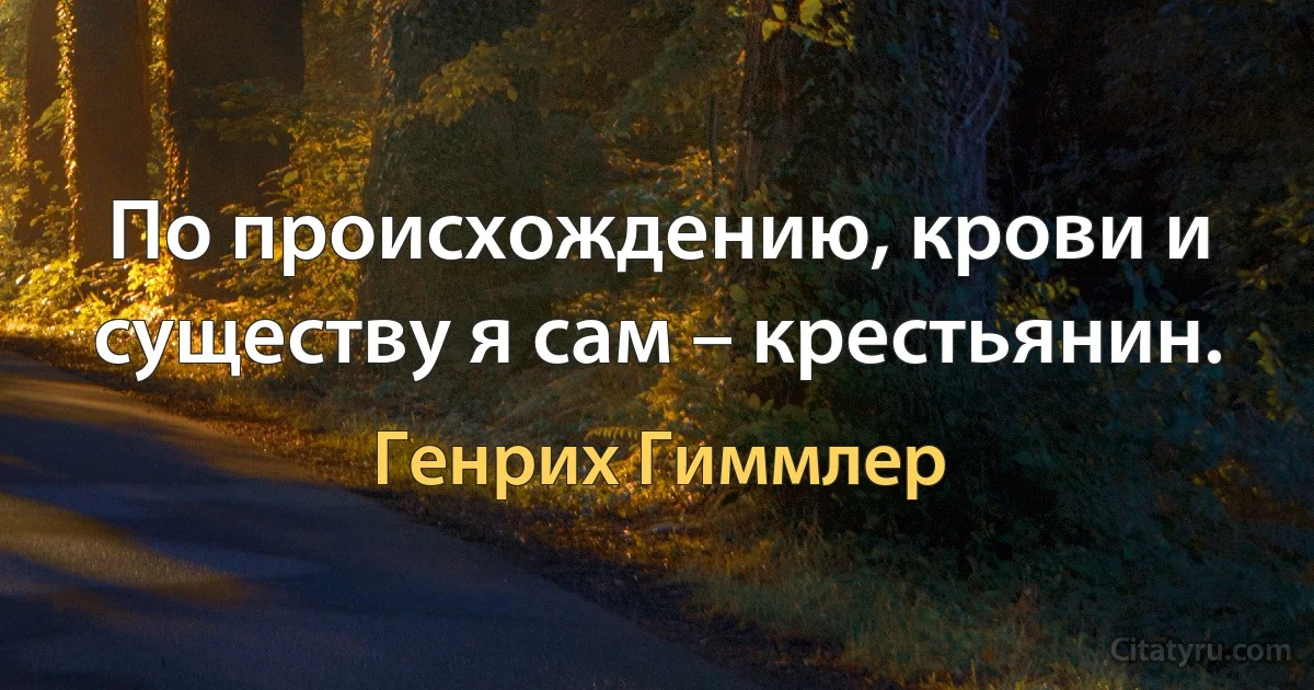 По происхождению, крови и существу я сам – крестьянин. (Генрих Гиммлер)