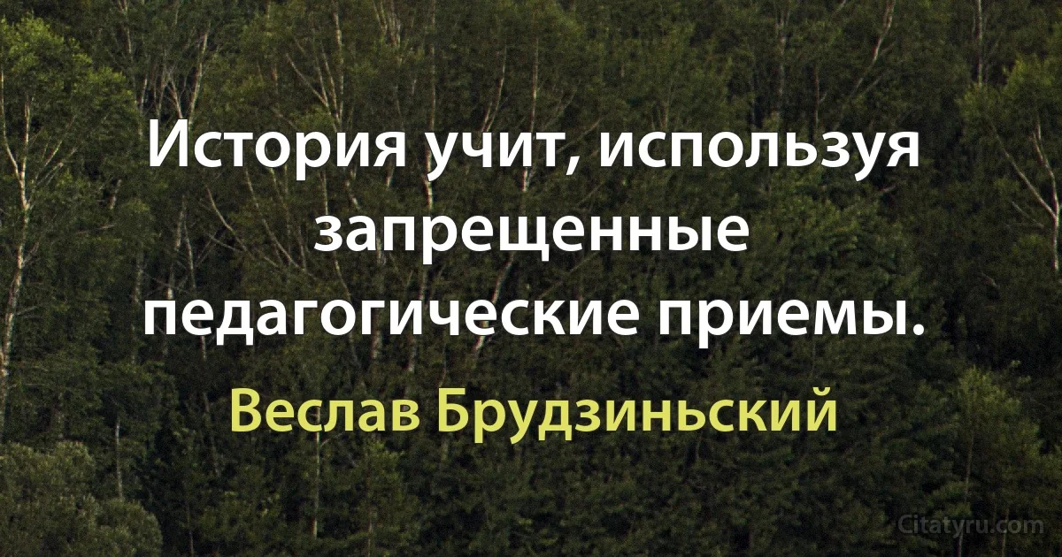 История учит, используя запрещенные педагогические приемы. (Веслав Брудзиньский)