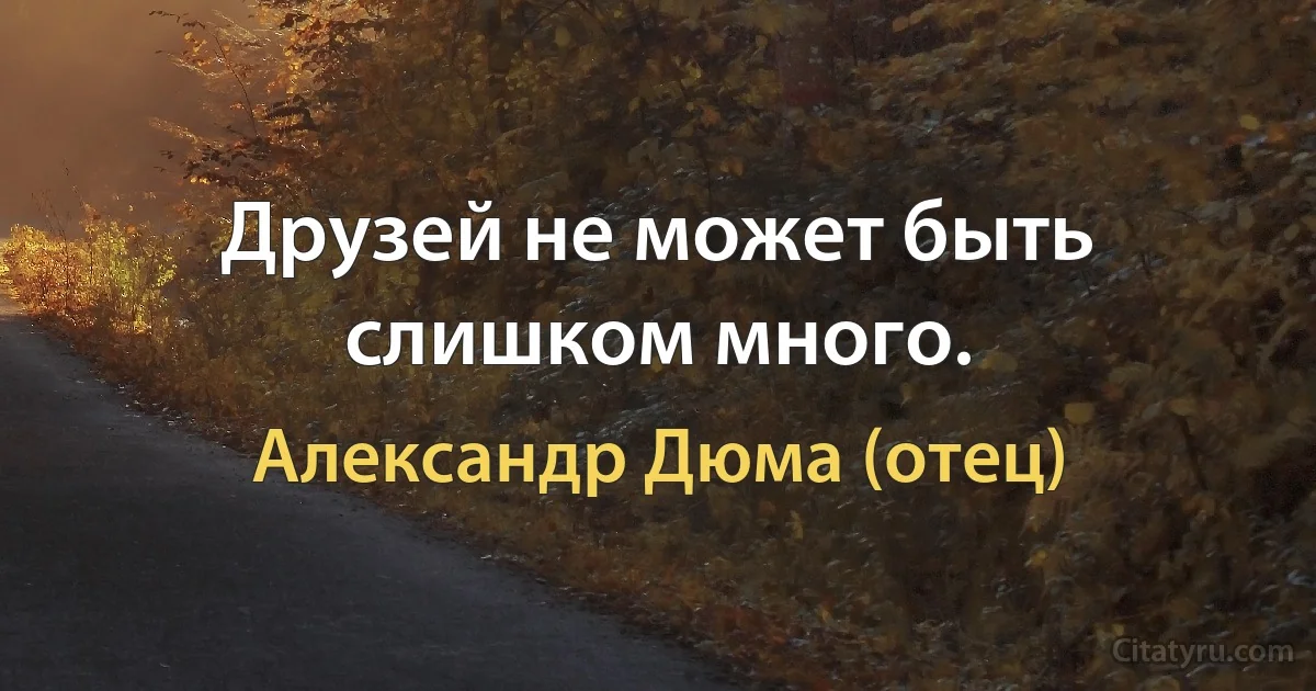 Друзей не может быть слишком много. (Александр Дюма (отец))