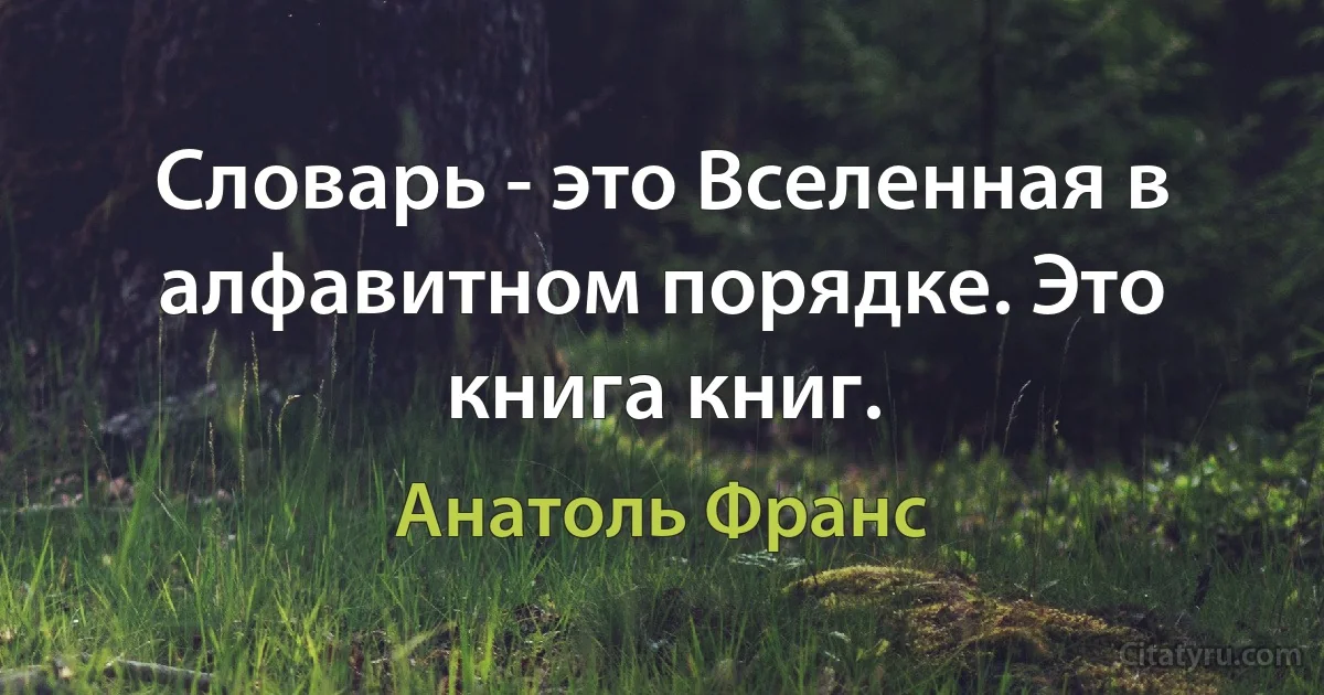 Словарь - это Вселенная в алфавитном порядке. Это книга книг. (Анатоль Франс)