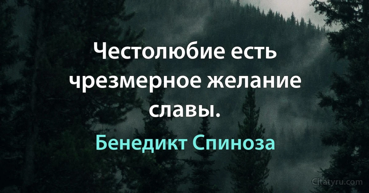 Честолюбие есть чрезмерное желание славы. (Бенедикт Спиноза)