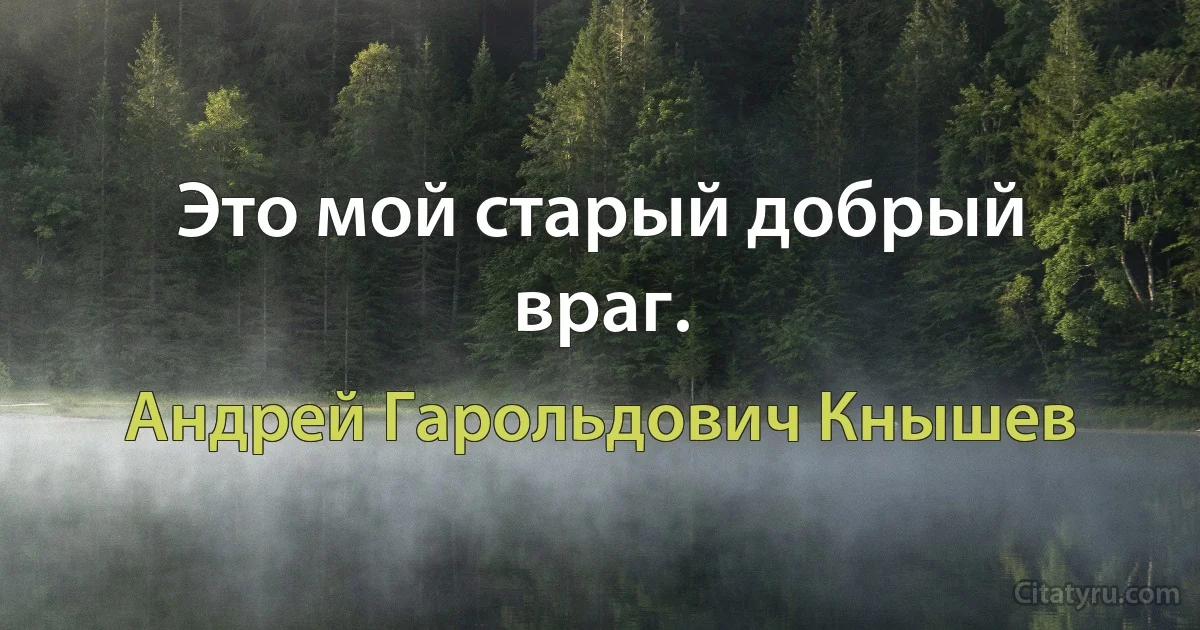 Это мой старый добрый враг. (Андрей Гарольдович Кнышев)