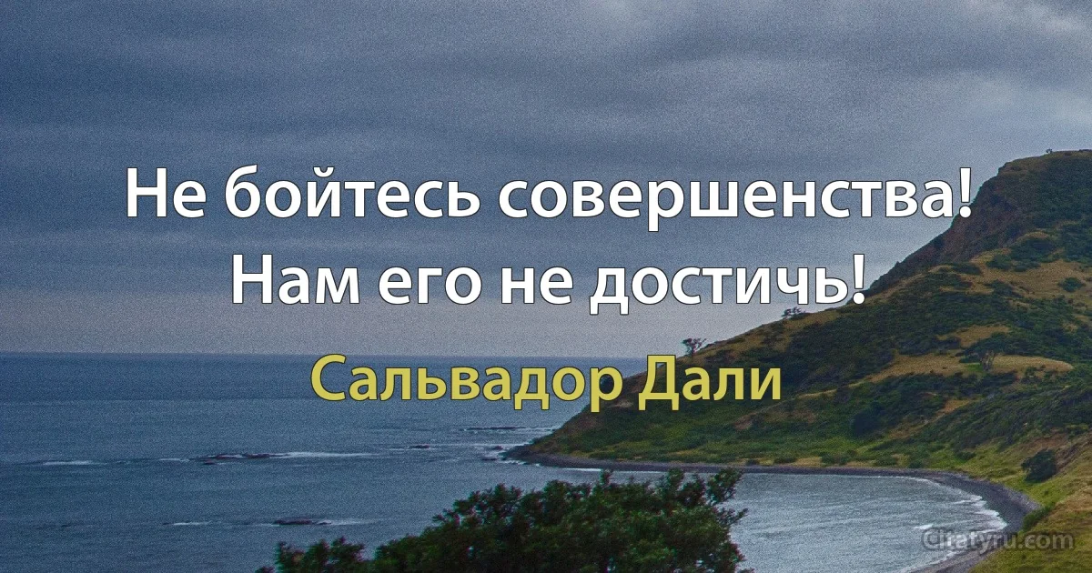 Не бойтесь совершенства! Нам его не достичь! (Сальвадор Дали)