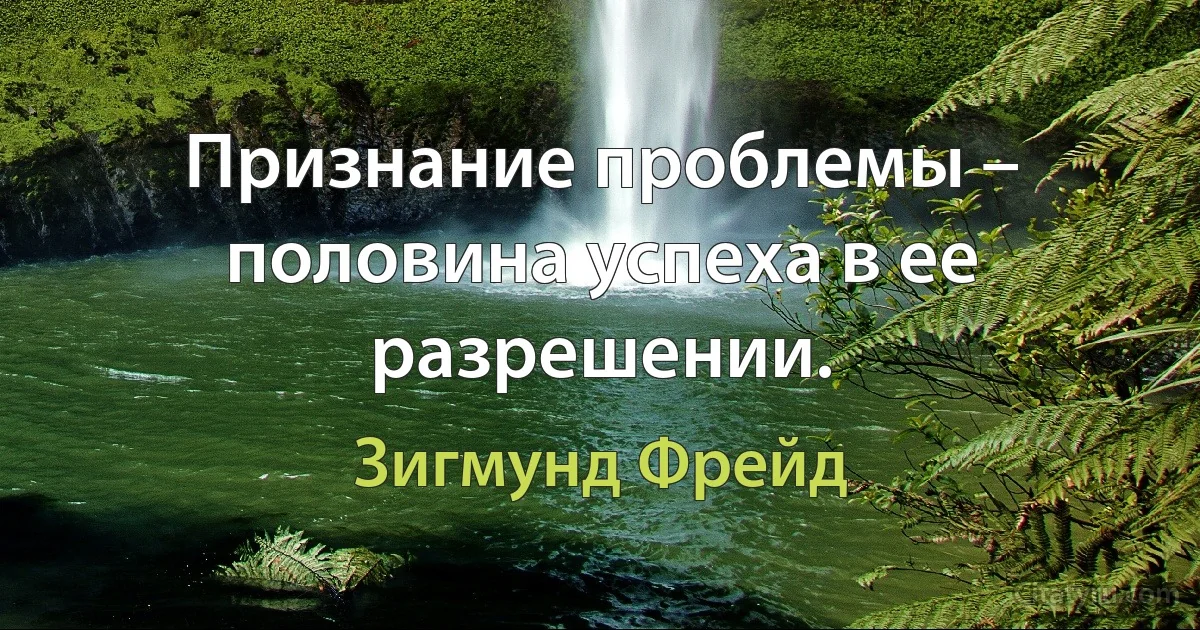 Признание проблемы – половина успеха в ее разрешении. (Зигмунд Фрейд)