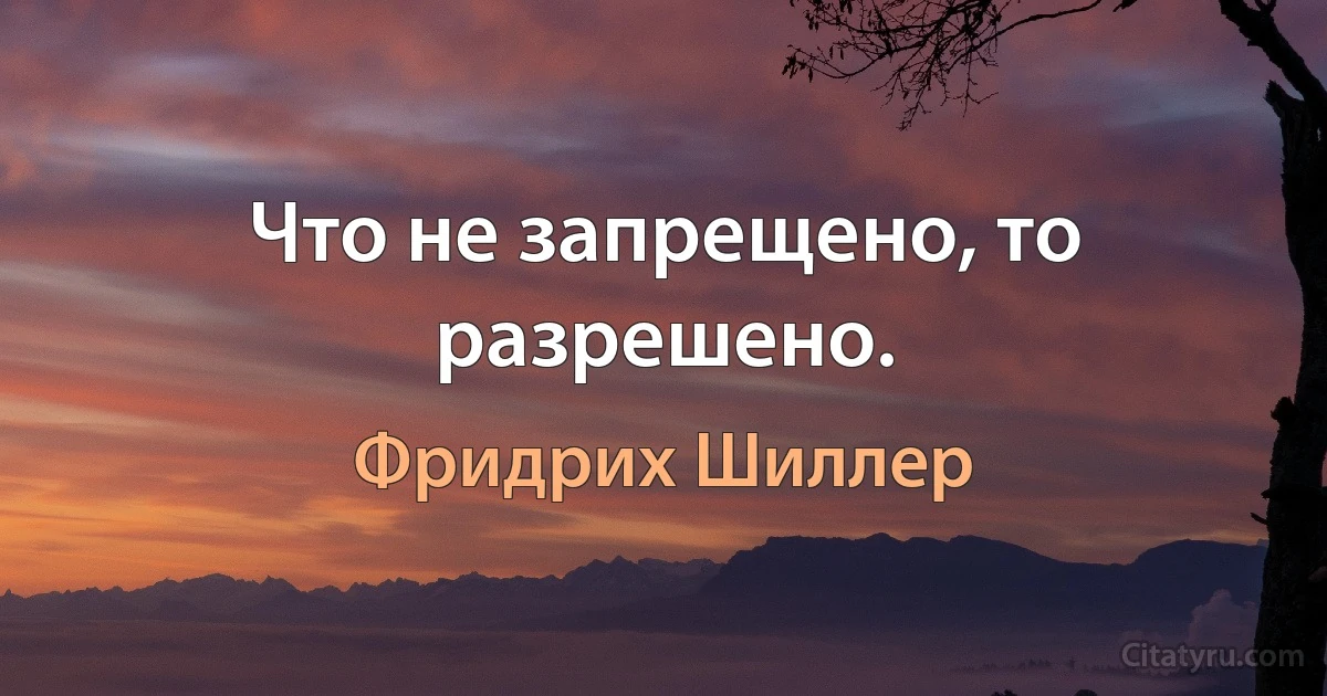 Что не запрещено, то разрешено. (Фридрих Шиллер)