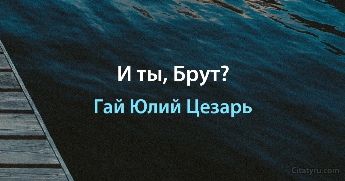 И ты, Брут? (Гай Юлий Цезарь)