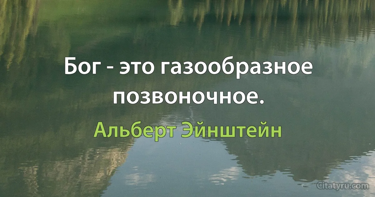 Бог - это газообразное позвоночное. (Альберт Эйнштейн)