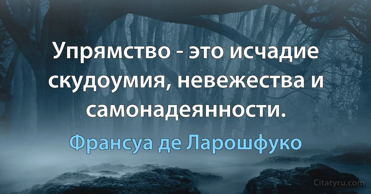 Упрямство - это исчадие скудоумия, невежества и самонадеянности. (Франсуа де Ларошфуко)