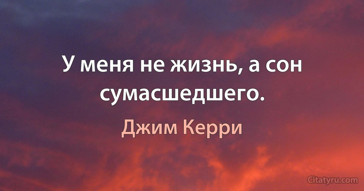 У меня не жизнь, а сон сумасшедшего. (Джим Керри)