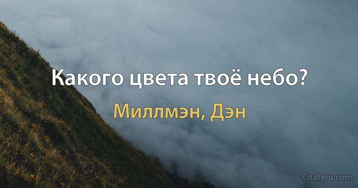 Какого цвета твоё небо? (Миллмэн, Дэн)