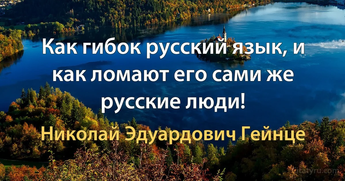 Как гибок русский язык, и как ломают его сами же русские люди! (Николай Эдуардович Гейнце)