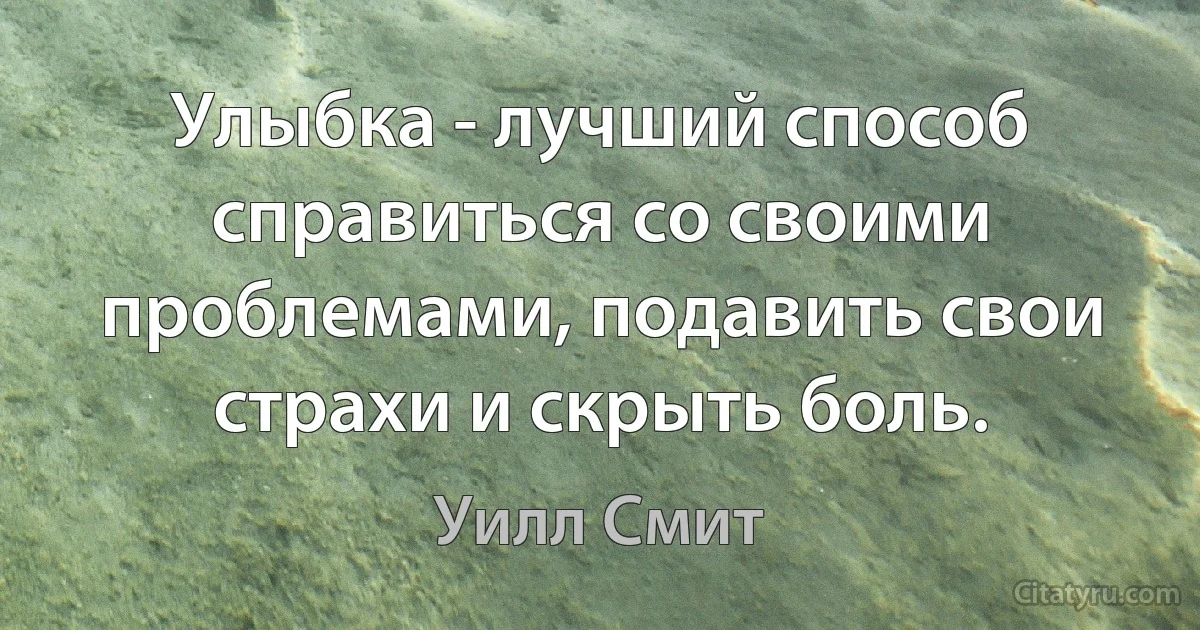 Улыбка - лучший способ справиться со своими проблемами, подавить свои страхи и скрыть боль. (Уилл Смит)