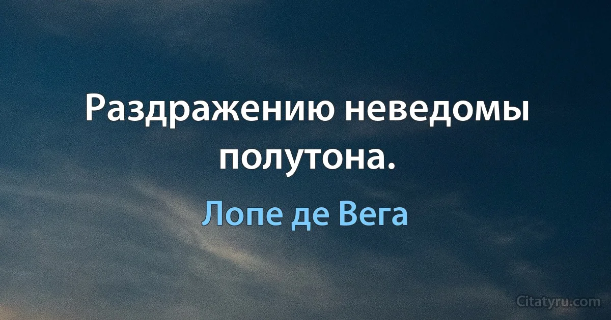 Раздражению неведомы полутона. (Лопе де Вега)