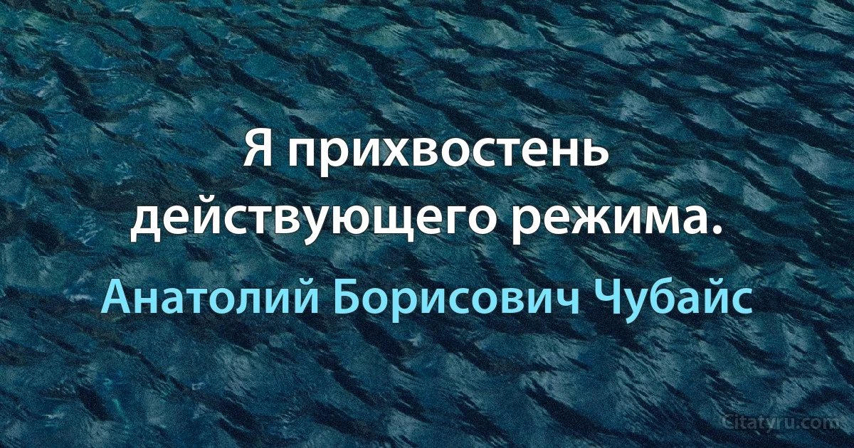 Я прихвостень действующего режима. (Анатолий Борисович Чубайс)