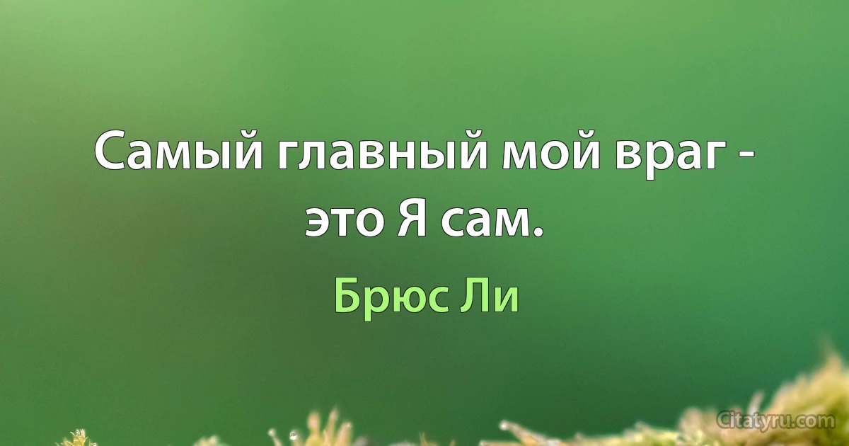 Самый главный мой враг - это Я сам. (Брюс Ли)