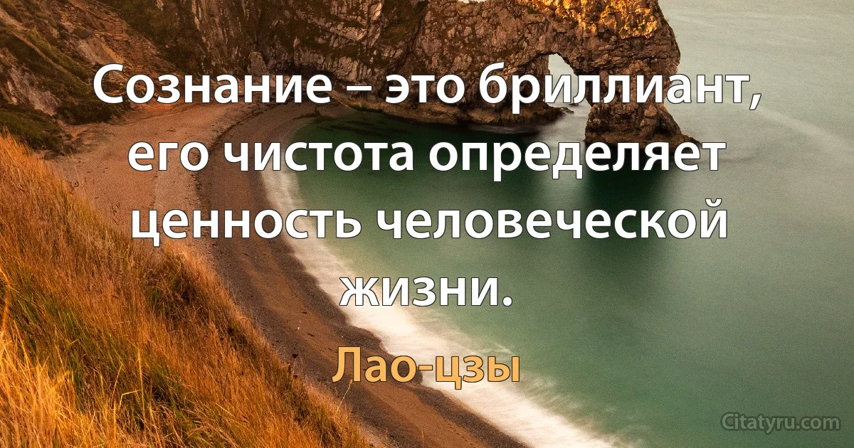 Сознание – это бриллиант, его чистота определяет ценность человеческой жизни. (Лао-цзы)