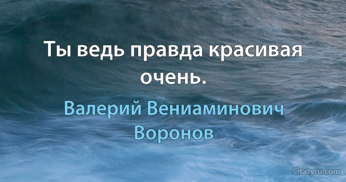 Ты ведь правда красивая очень. (Валерий Вениаминович Воронов)