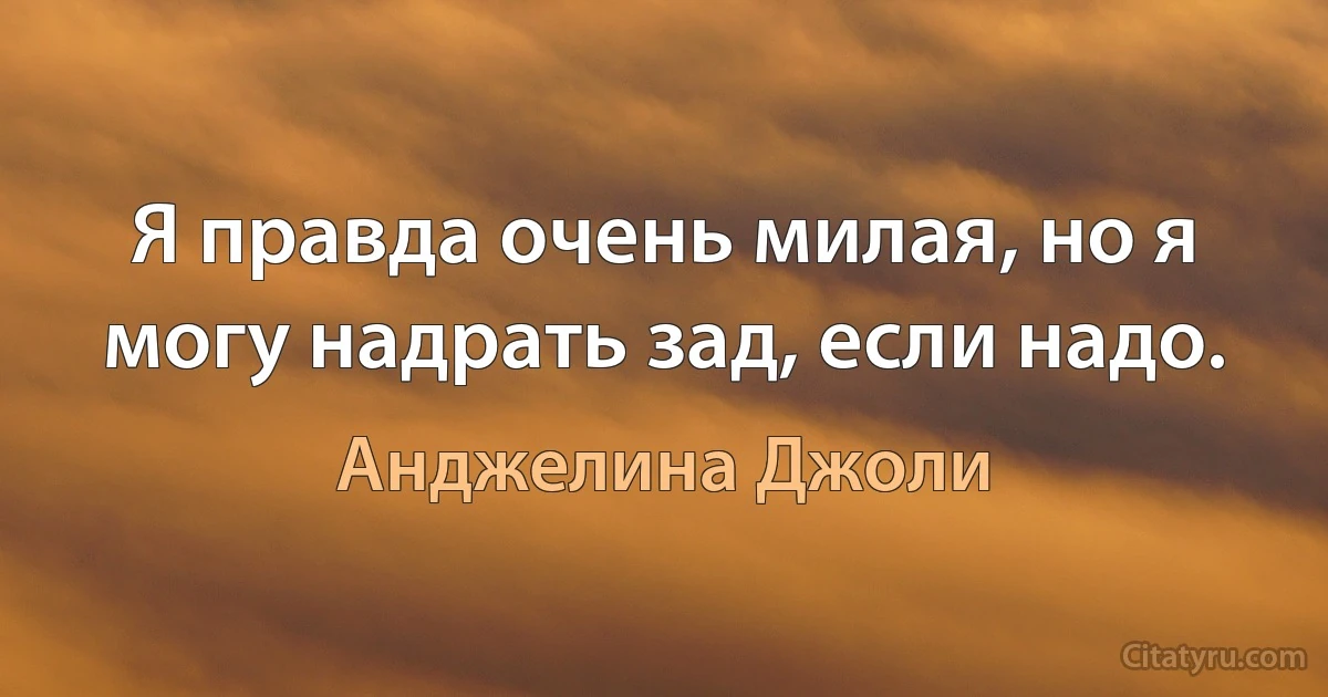 Я правда очень милая, но я могу надрать зад, если надо. (Анджелина Джоли)