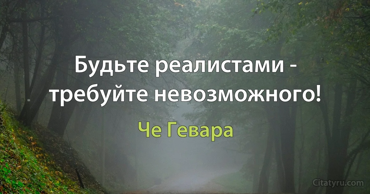 Будьте реалистами - требуйте невозможного! (Че Гевара)