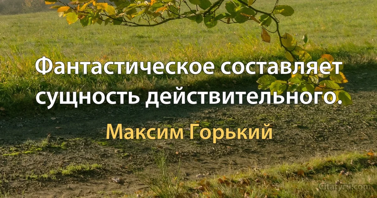 Фантастическое составляет сущность действительного. (Максим Горький)