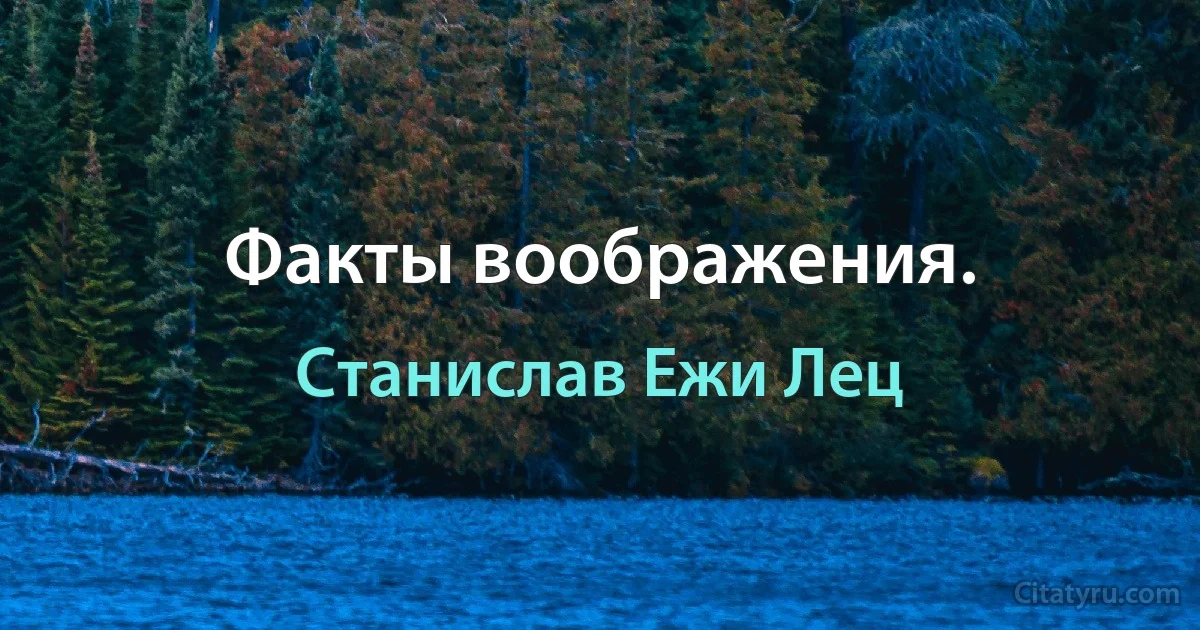 Факты воображения. (Станислав Ежи Лец)