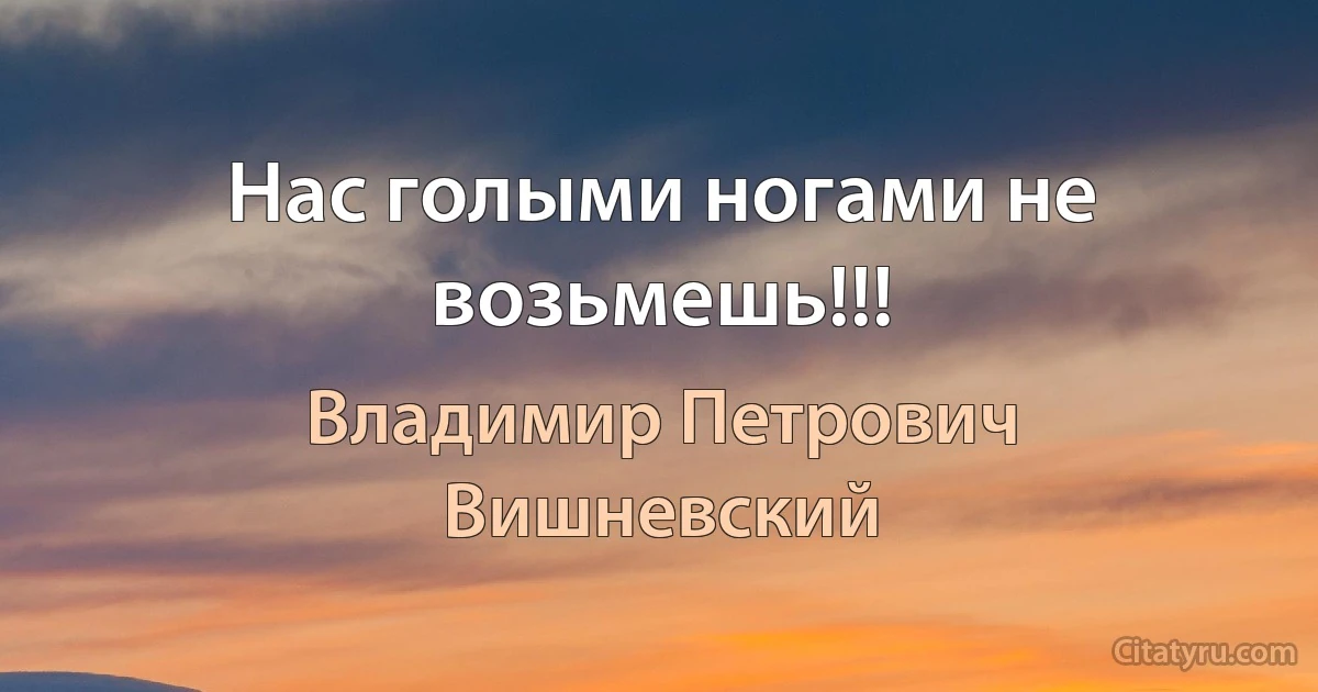 Нас голыми ногами не возьмешь!!! (Владимир Петрович Вишневский)