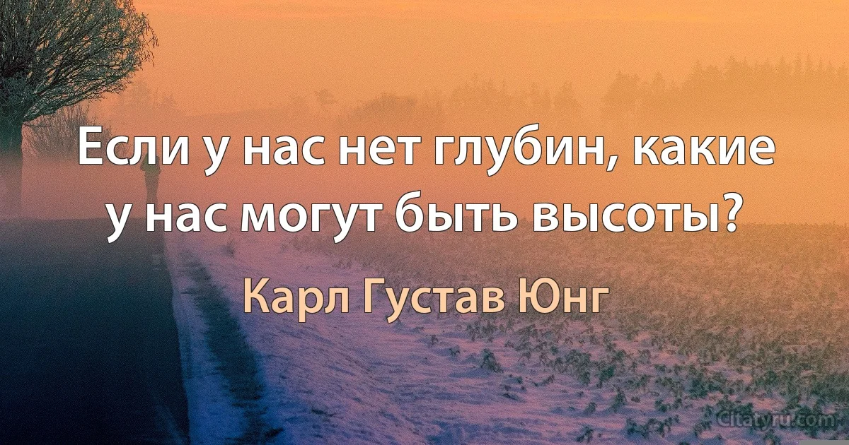 Если у нас нет глубин, какие у нас могут быть высоты? (Карл Густав Юнг)