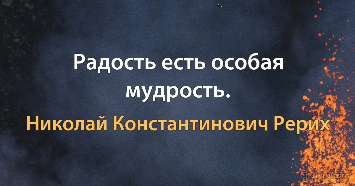 Радость есть особая мудрость. (Николай Константинович Рерих)