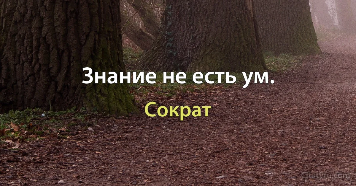 Знание не есть ум. (Сократ)