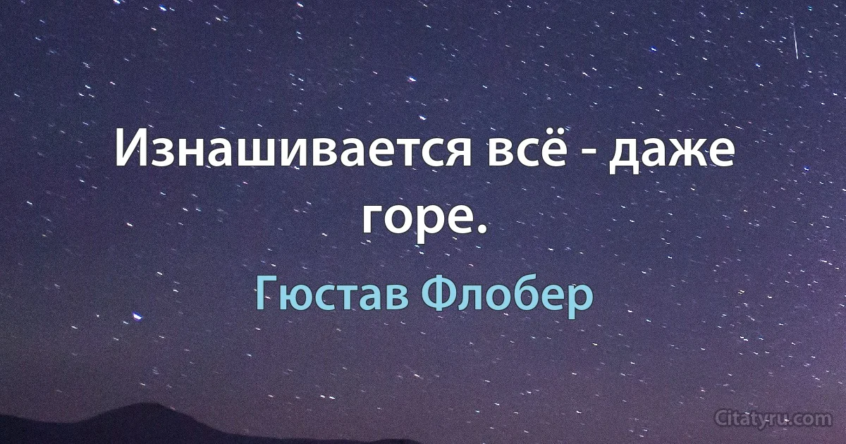 Изнашивается всё - даже горе. (Гюстав Флобер)