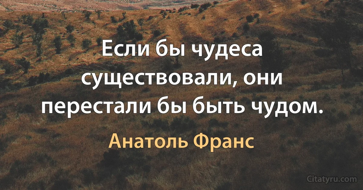 Если бы чудеса существовали, они перестали бы быть чудом. (Анатоль Франс)